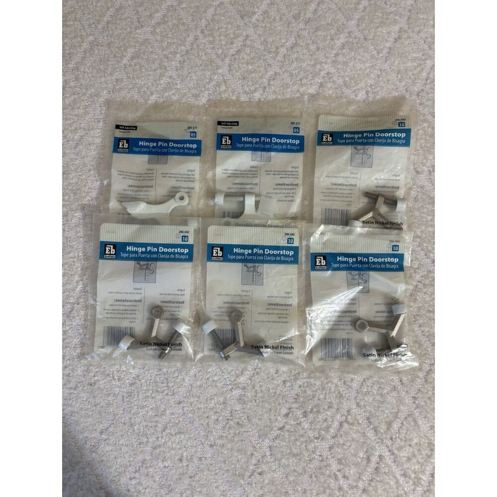 Everbilt Adjustable Hinge Pin Doorstop Satin Nickel Finish 6 Packages